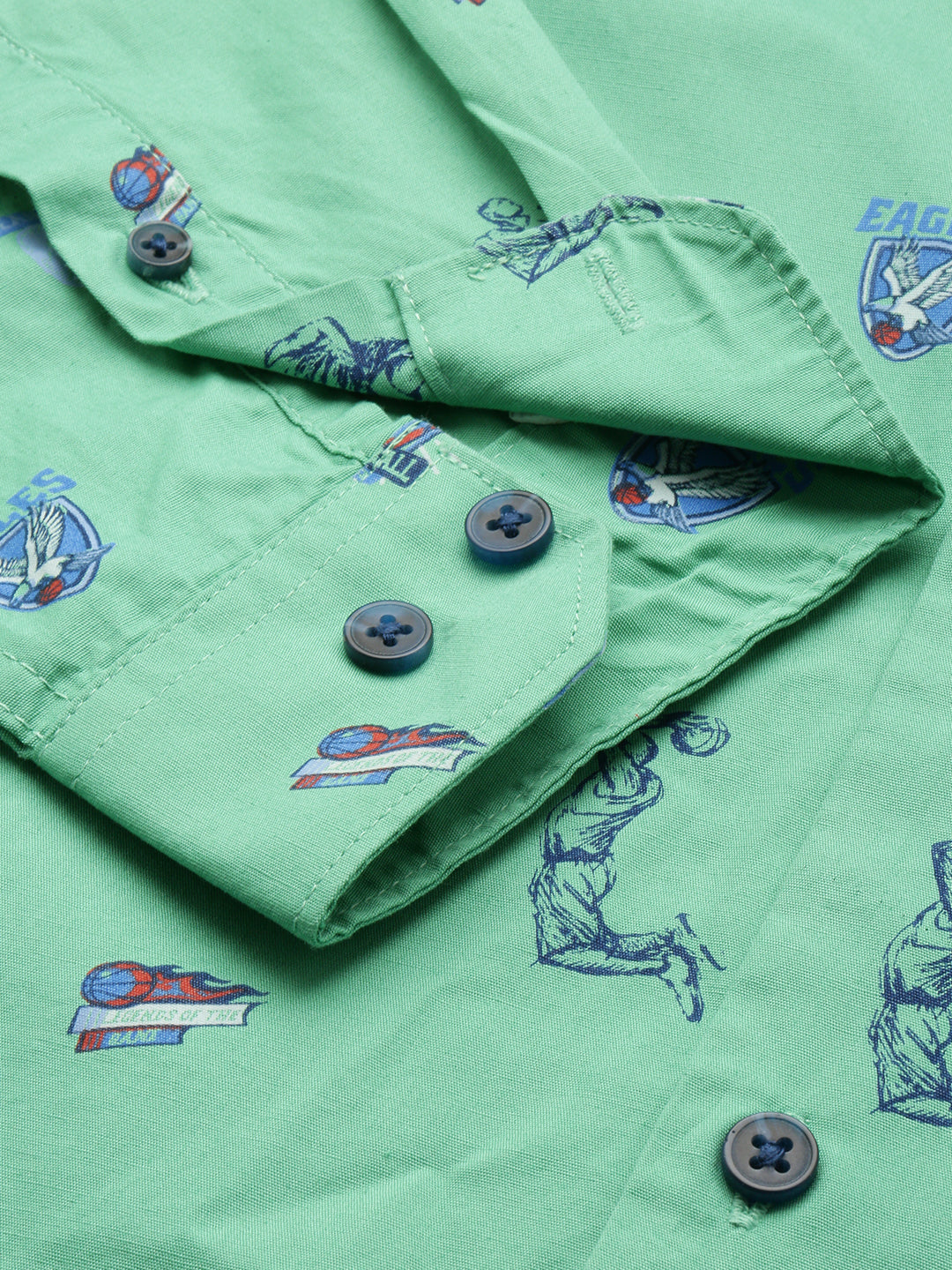 Men Green Printed Casual Shirt