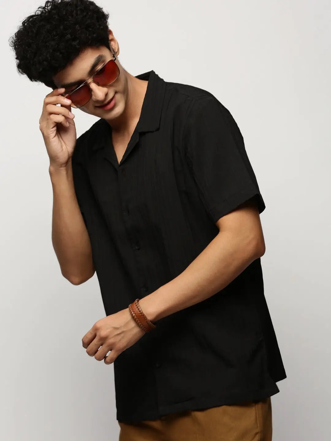 Men's Black Striped Shirt