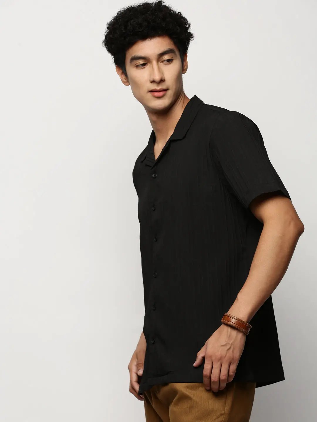 Men's Black Striped Shirt