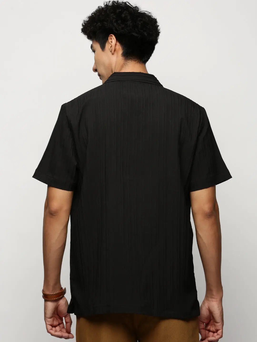 Men's Black Striped Shirt