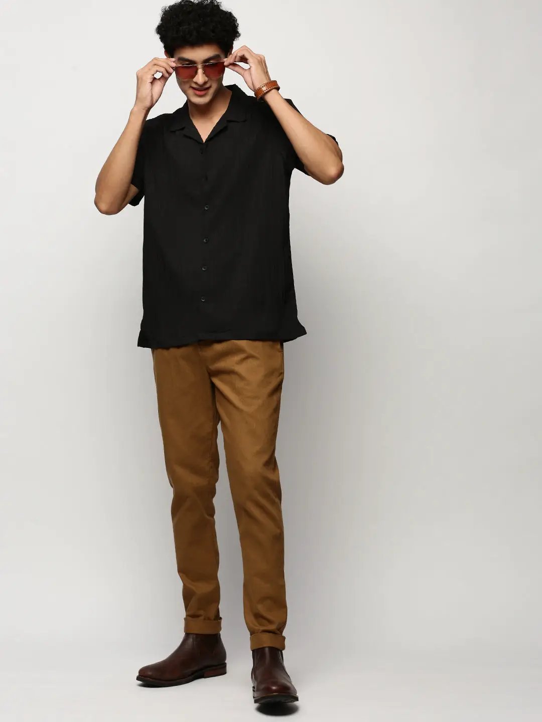 Men's Black Striped Shirt