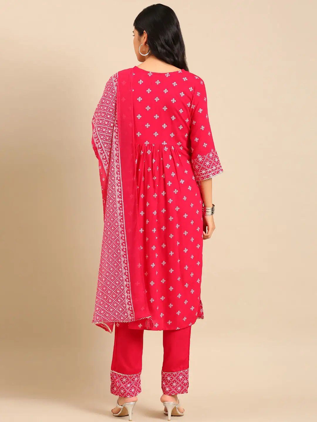 Women's Purple Printed Kurta Set