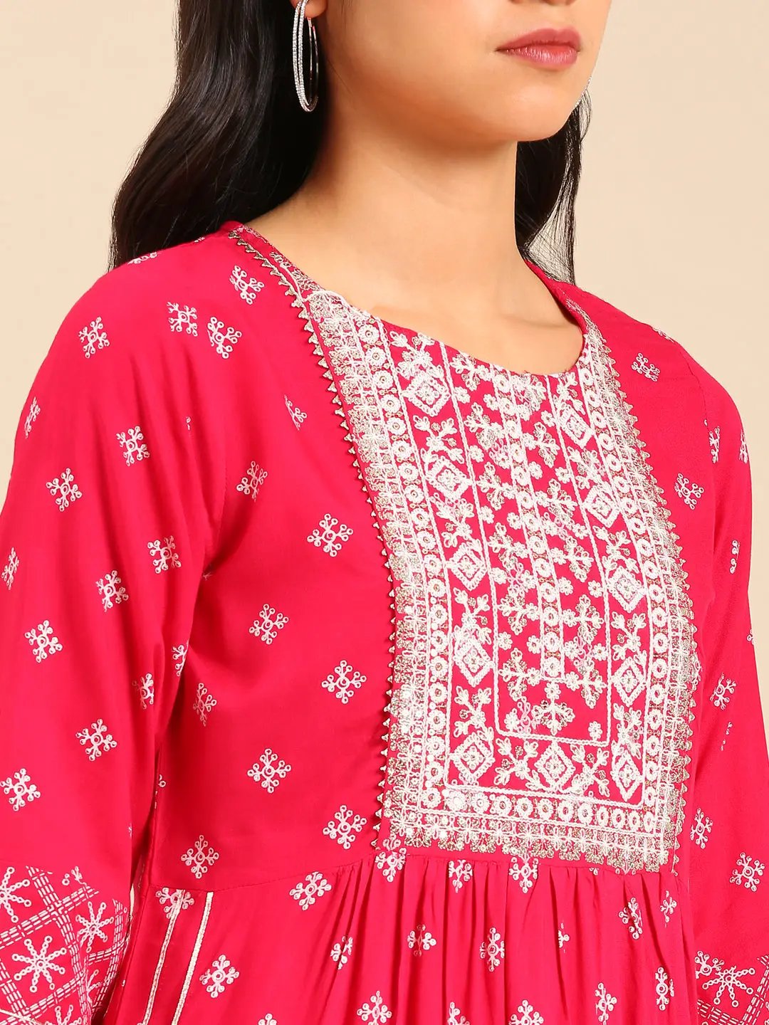 Women's Purple Printed Kurta Set