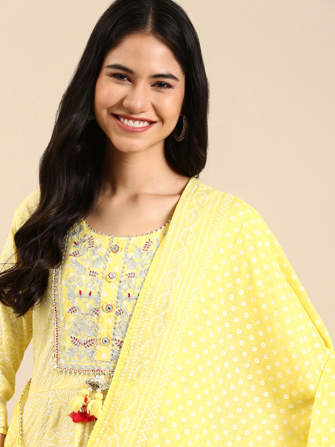 Women's Yellow Printed Kurta Set