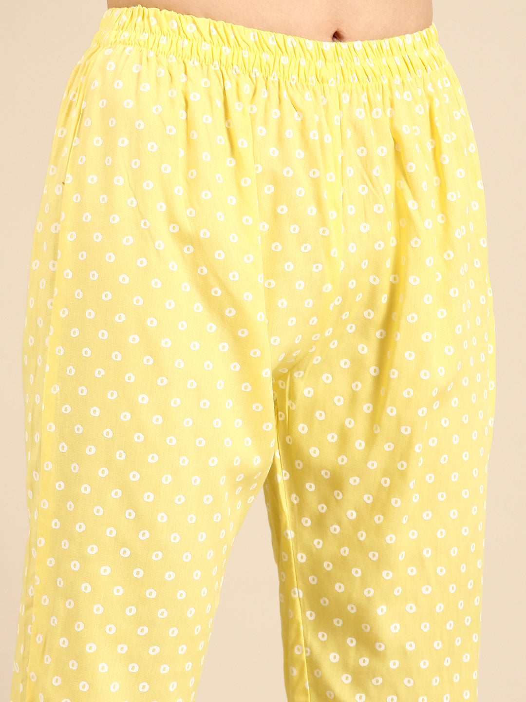 Women's Yellow Printed Kurta Set