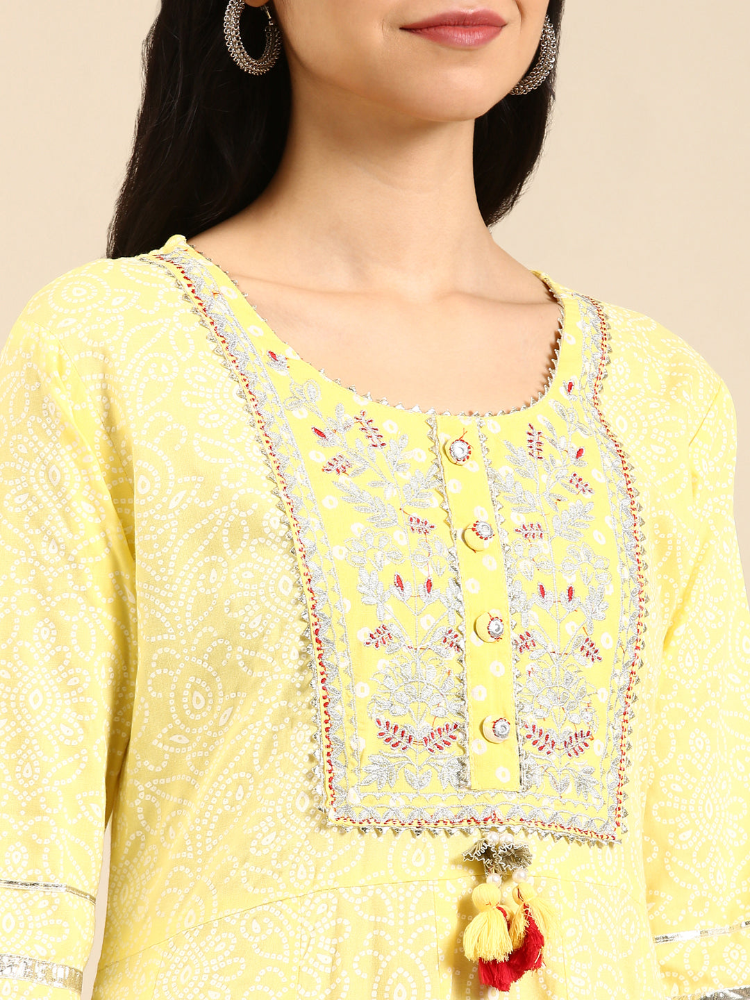 Women's Yellow Printed Kurta Set