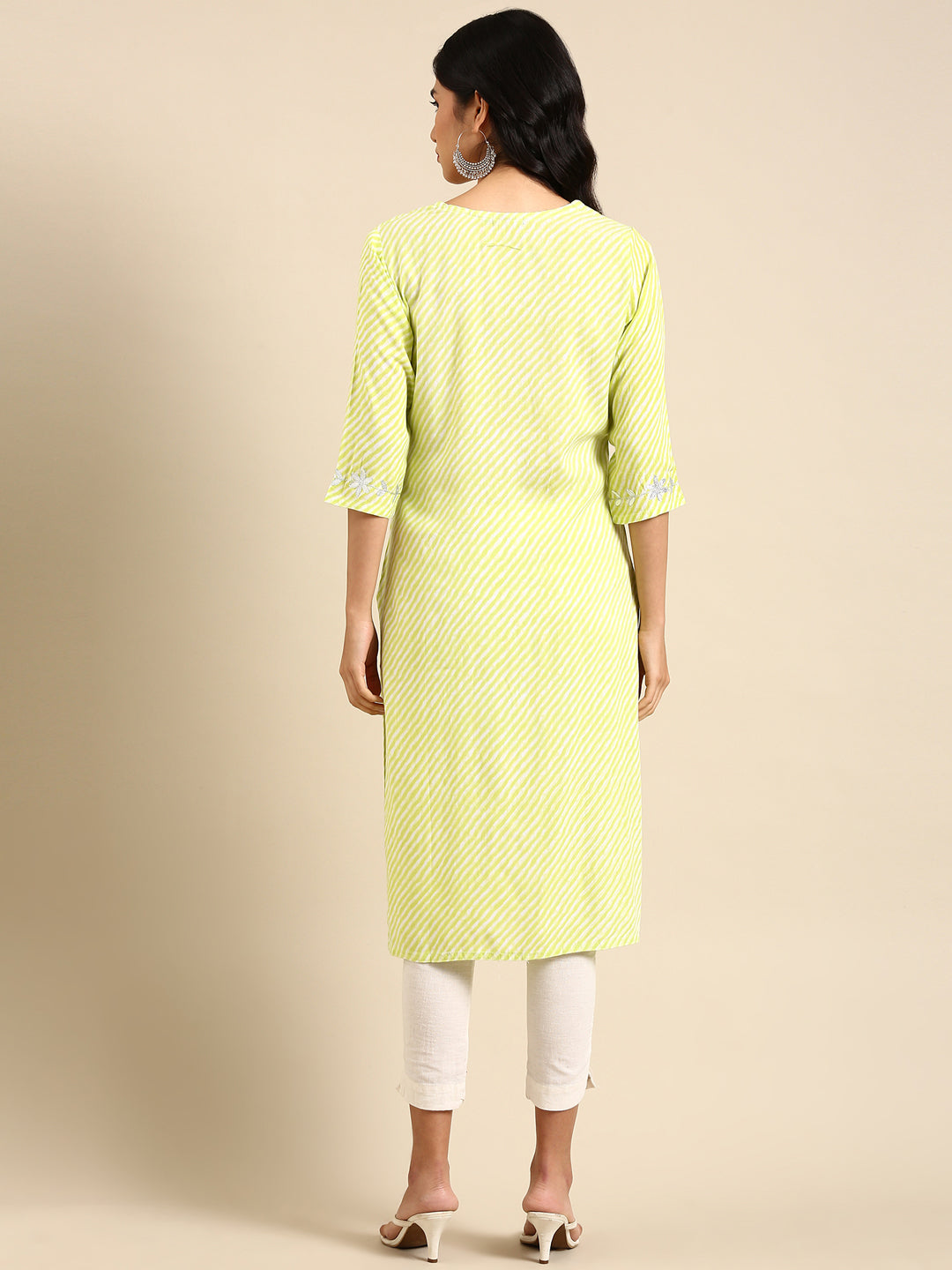 Women's Green Printed Straight Kurta