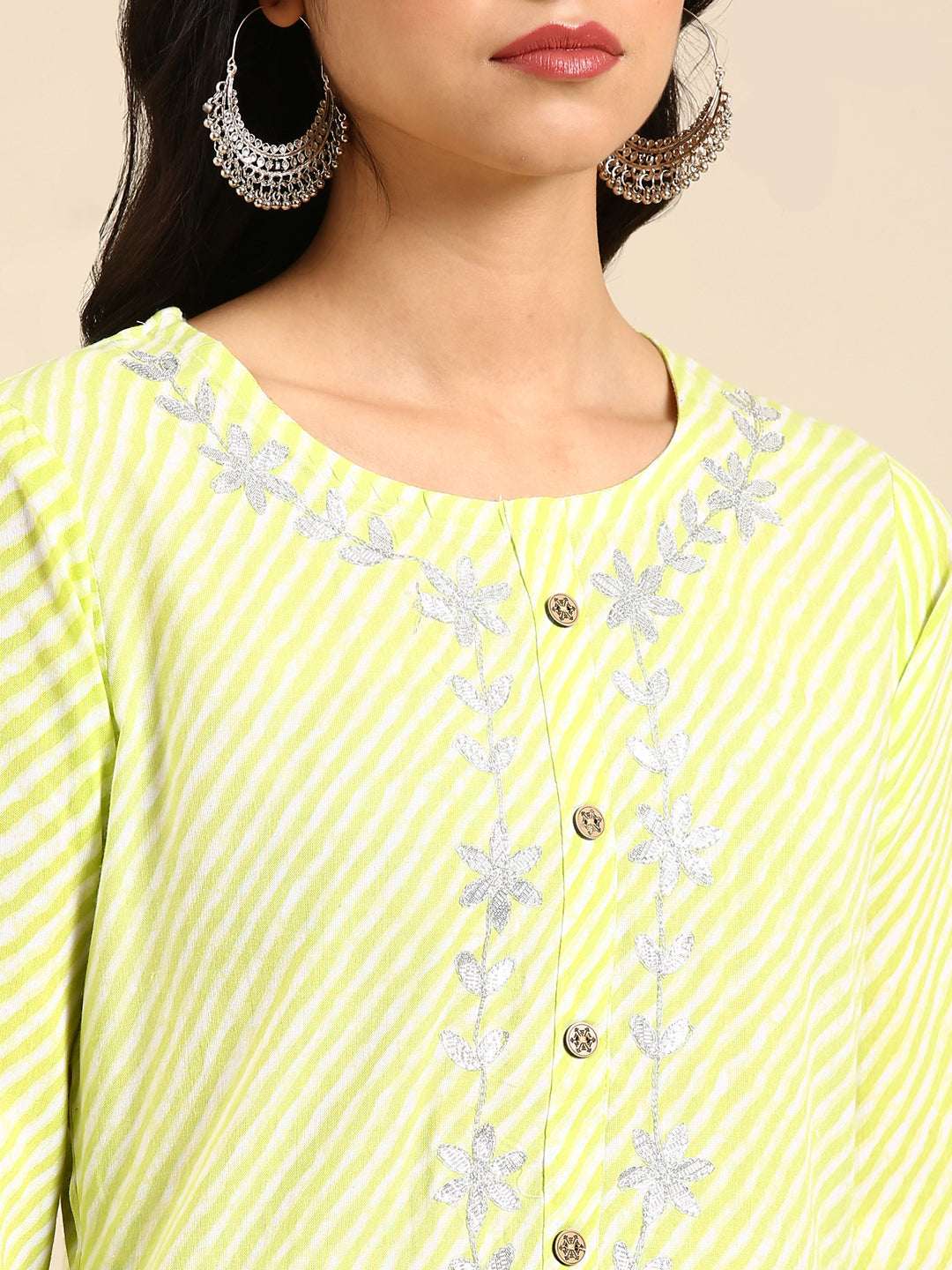 Women's Green Printed Straight Kurta