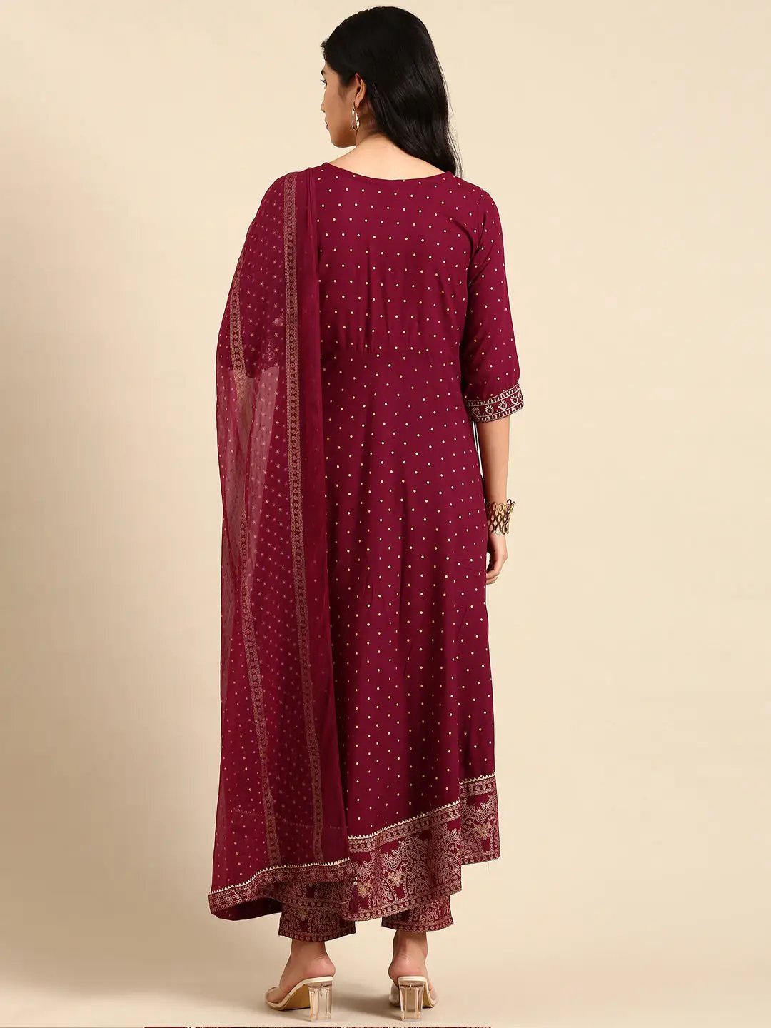 Women's Purple Printed Kurta Set