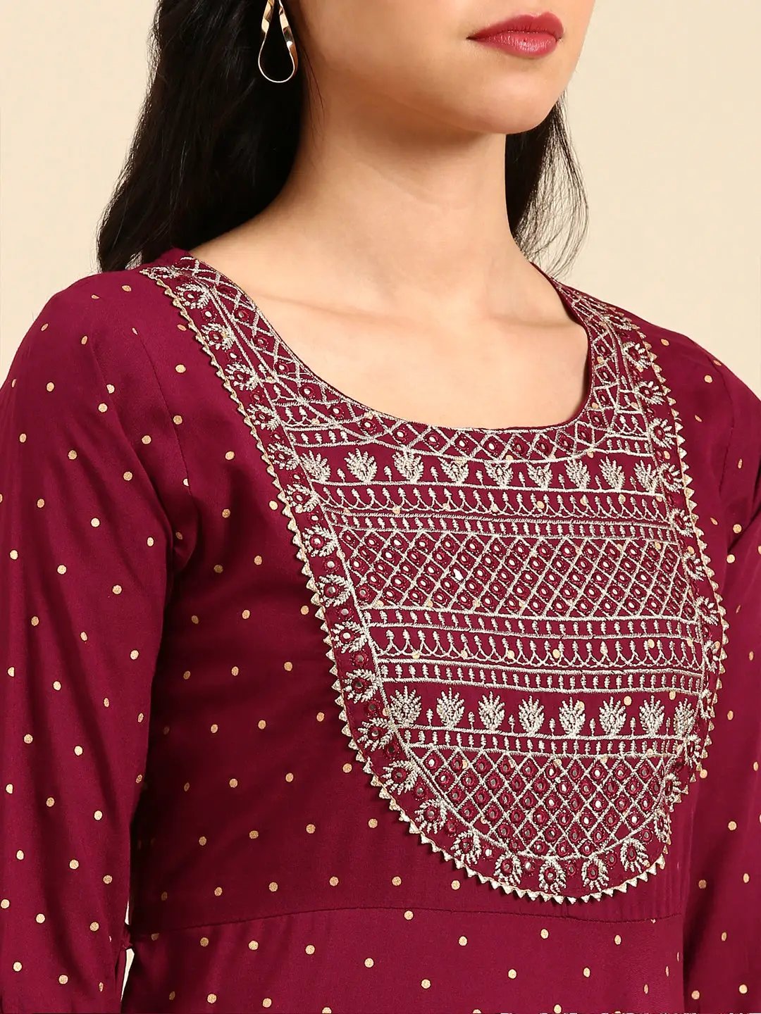 Women's Purple Printed Kurta Set