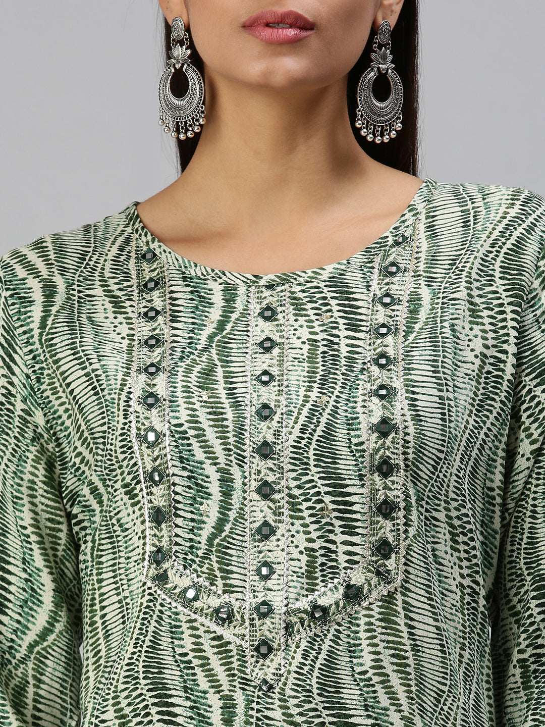 Women's Beige Printed Straight Kurta