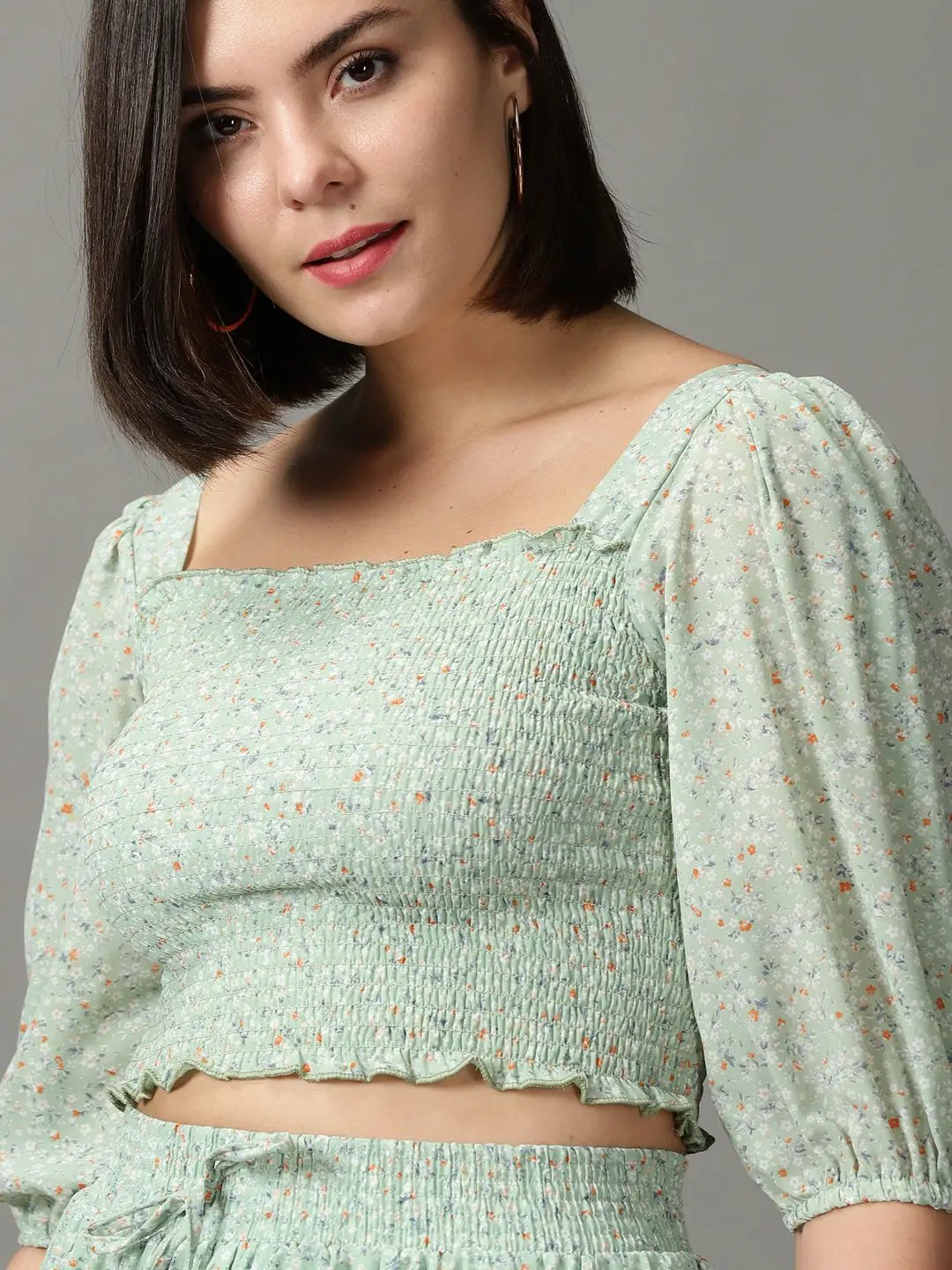 Women's Green Printed Co-Ords Set