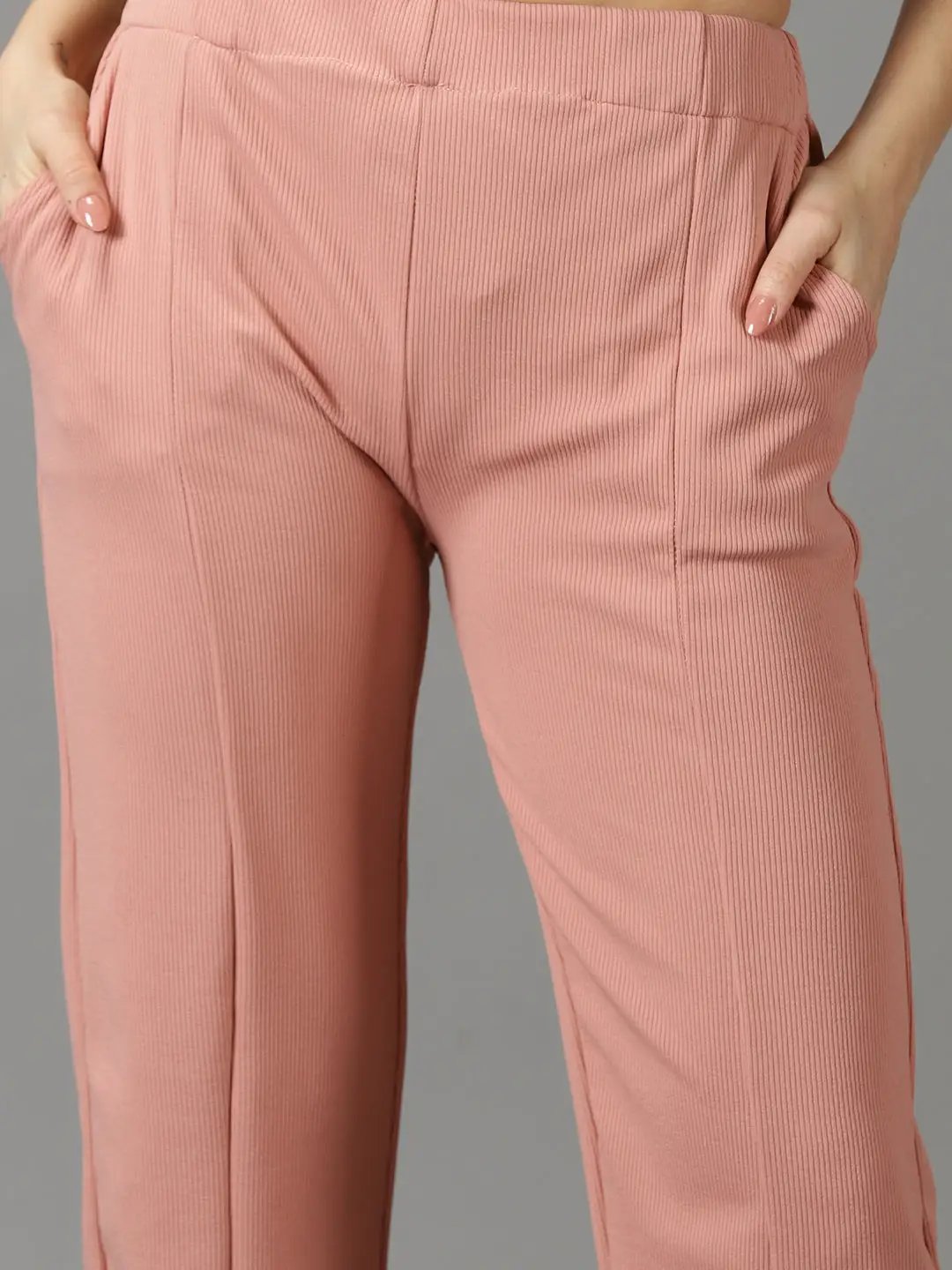 Women's Peach Solid Co-Ords Set
