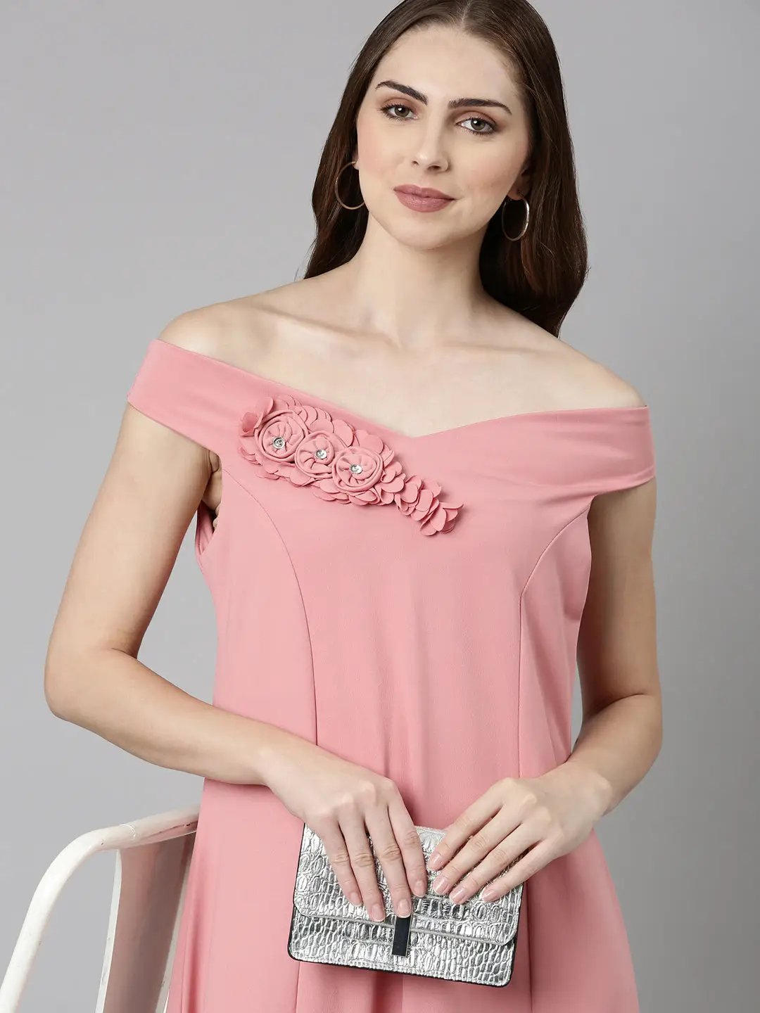 Women's Pink Solid Bodycon Dress