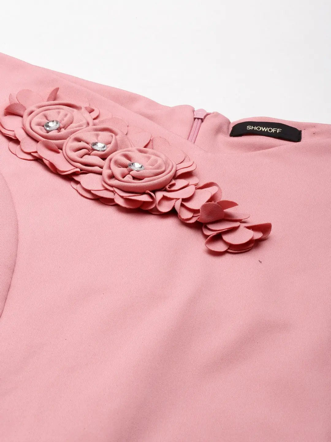 Women's Pink Solid Bodycon Dress