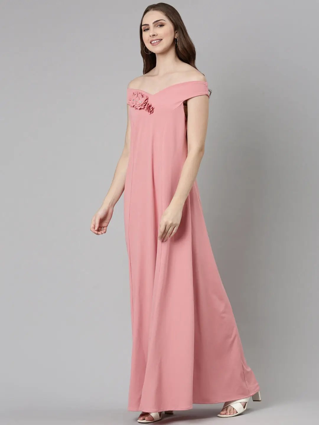 Women's Pink Solid Bodycon Dress