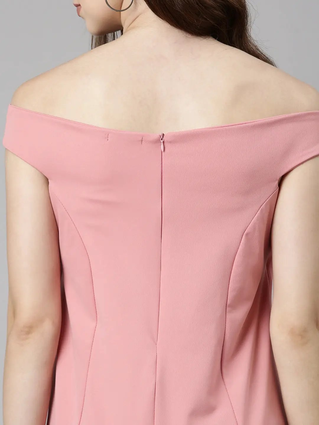 Women's Pink Solid Bodycon Dress