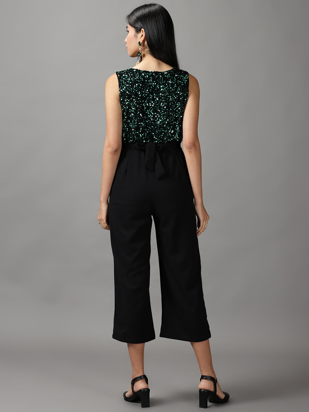 Women's Black Solid Jumpsuit