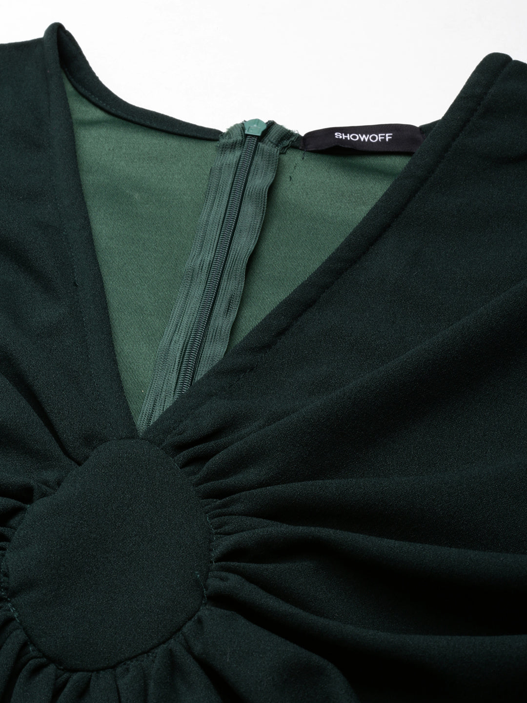 Women's Green Solid A-Line Dress