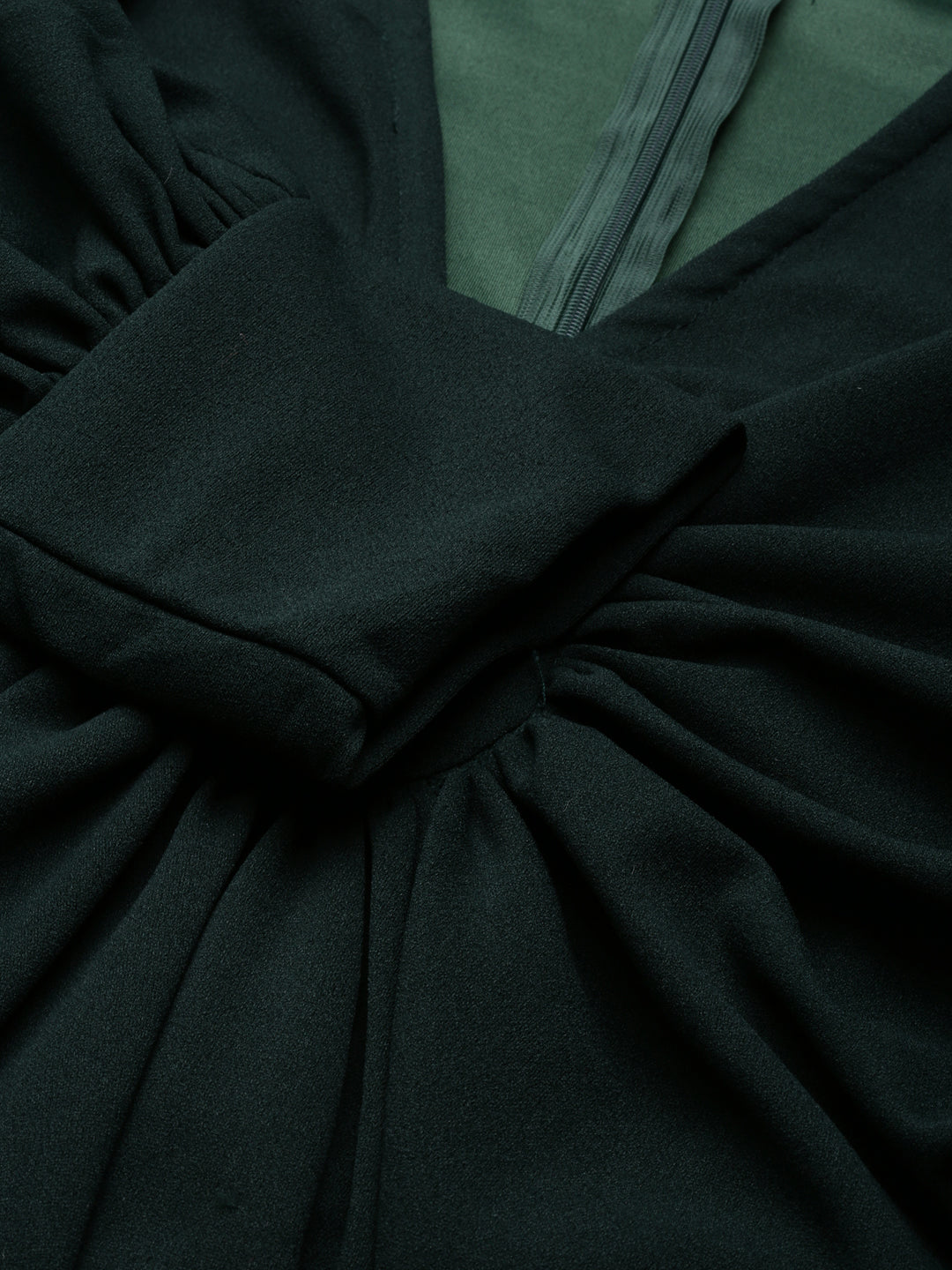 Women's Green Solid A-Line Dress