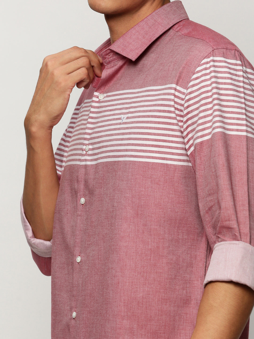 Men Pink Striped Casual Casual Shirts