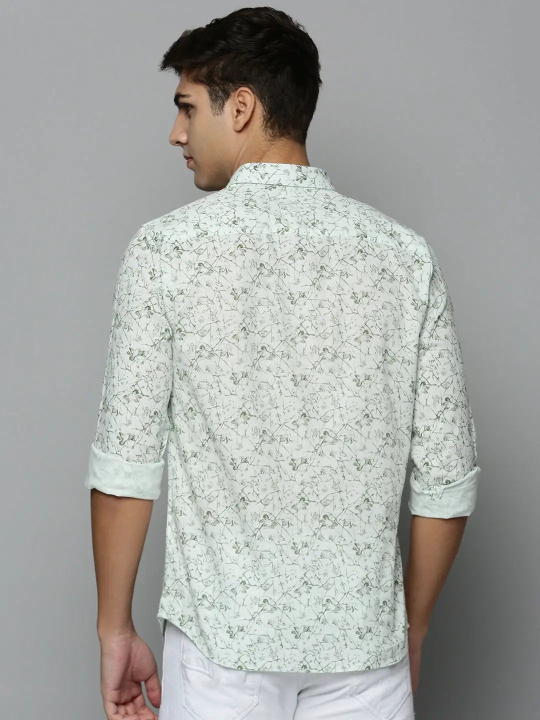 Men's Green Printed Casual Shirt