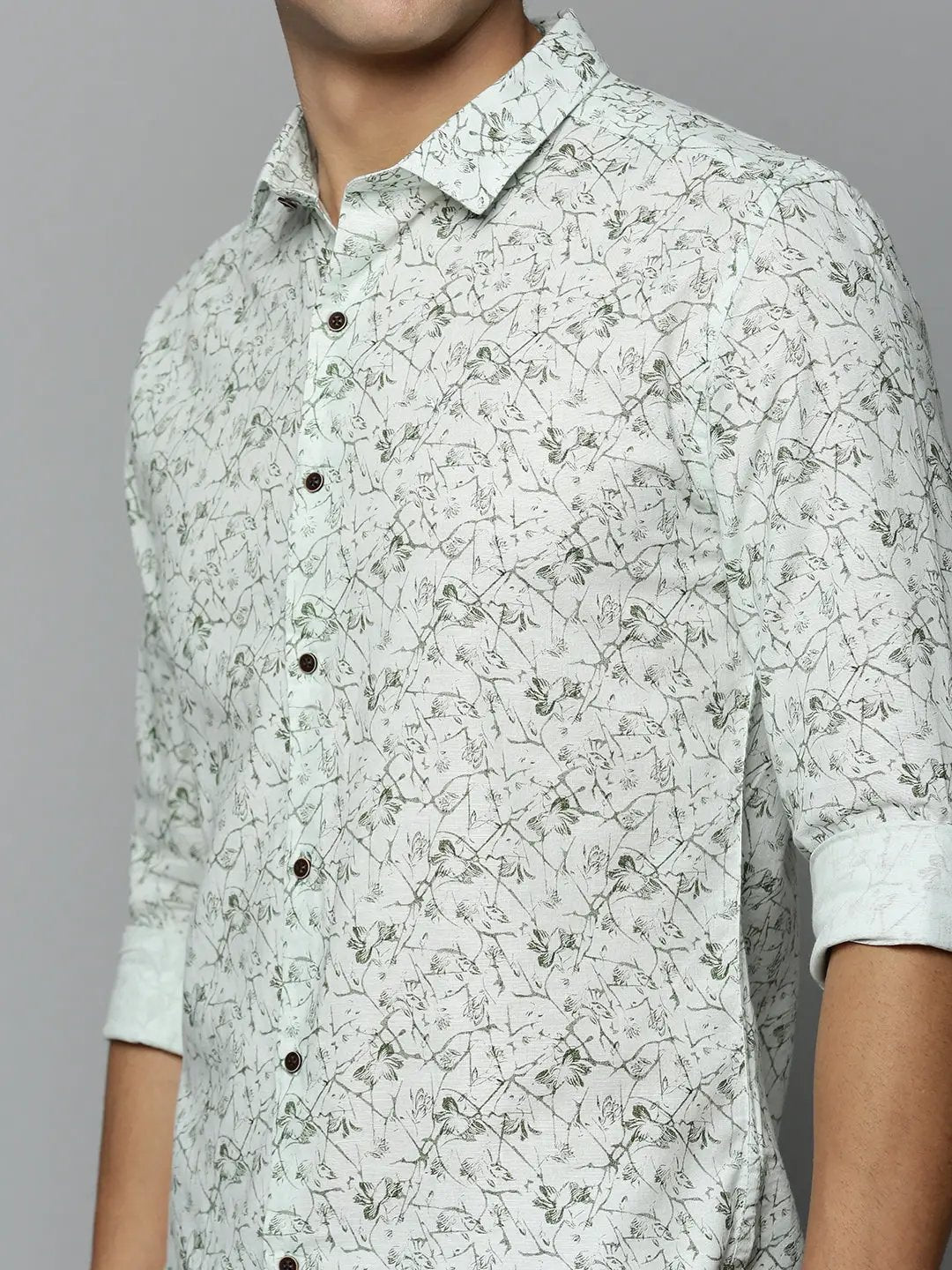 Men's Green Printed Casual Shirt