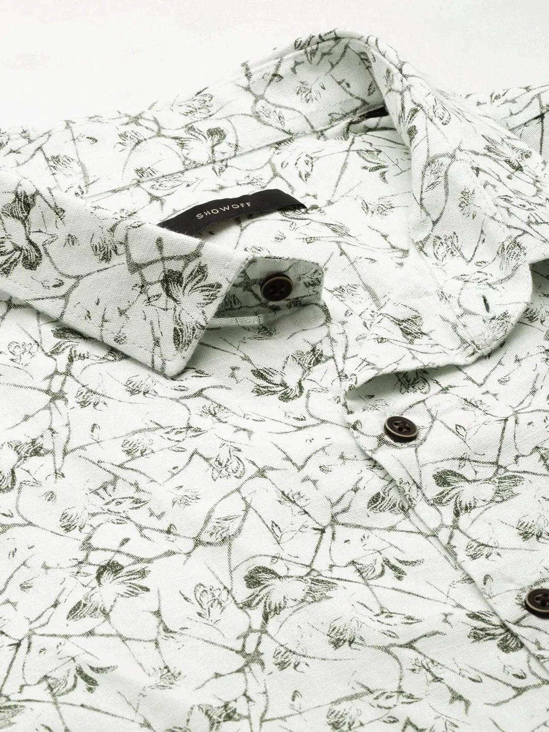 Men's Green Printed Casual Shirt