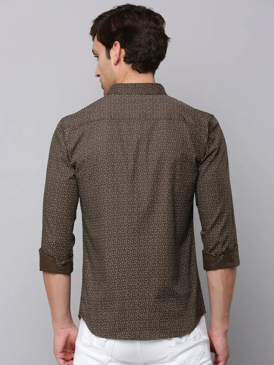 Men's Green Printed Casual Shirt