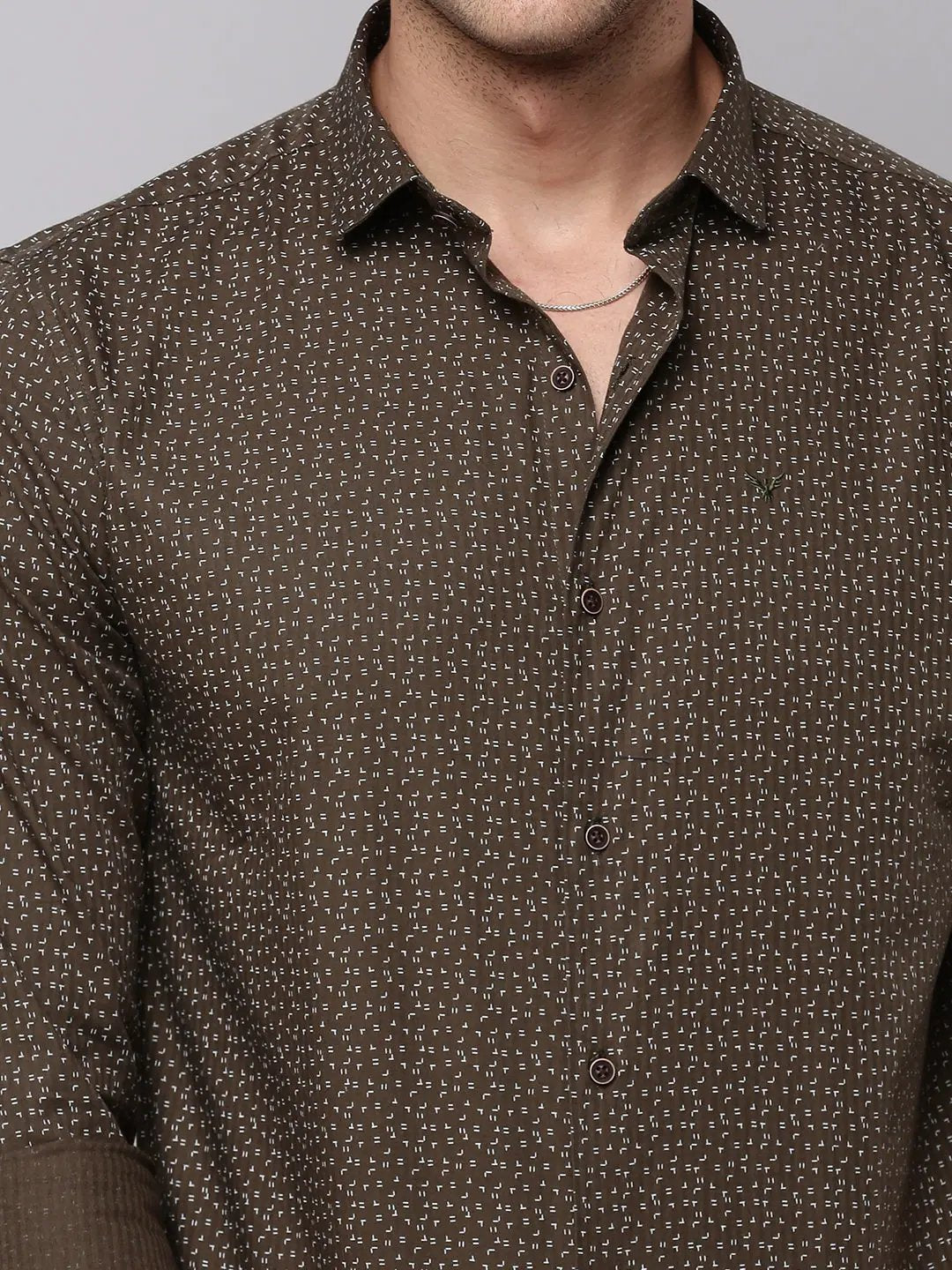 Men's Green Printed Casual Shirt