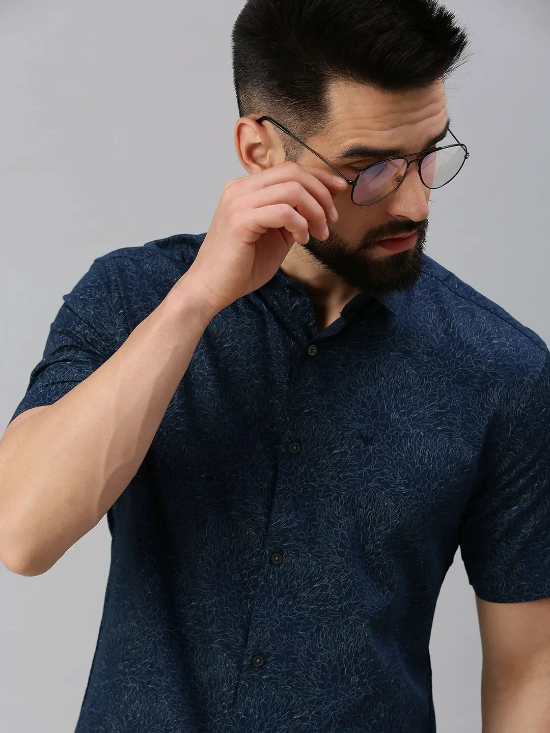 Men's Blue Abstract Casual Shirt