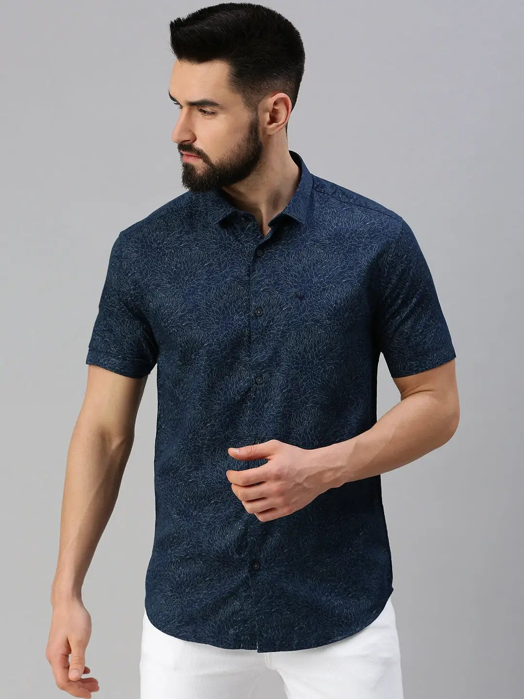 Men's Blue Abstract Casual Shirt
