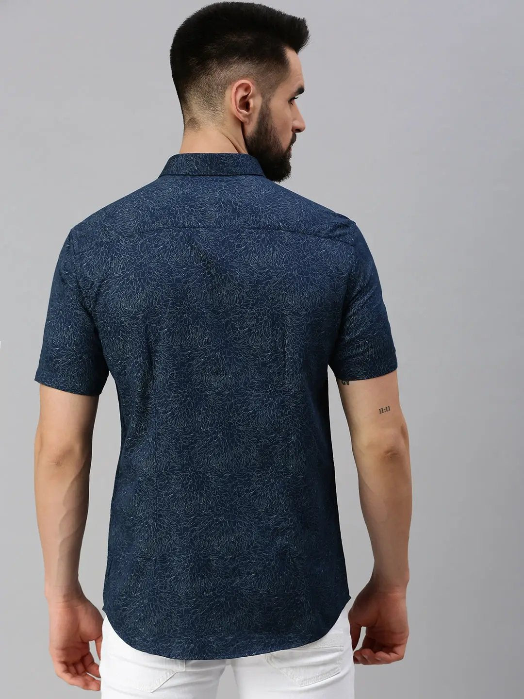 Men's Blue Abstract Casual Shirt