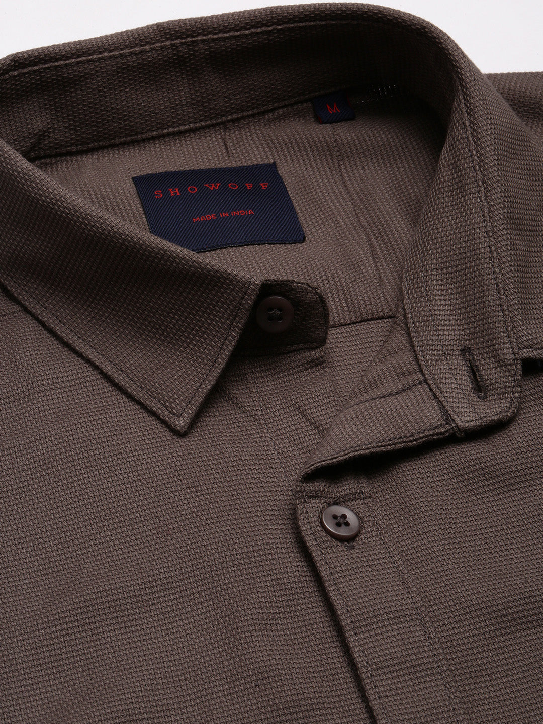 Men's Spread Collar Solid Grey Casual Shirt