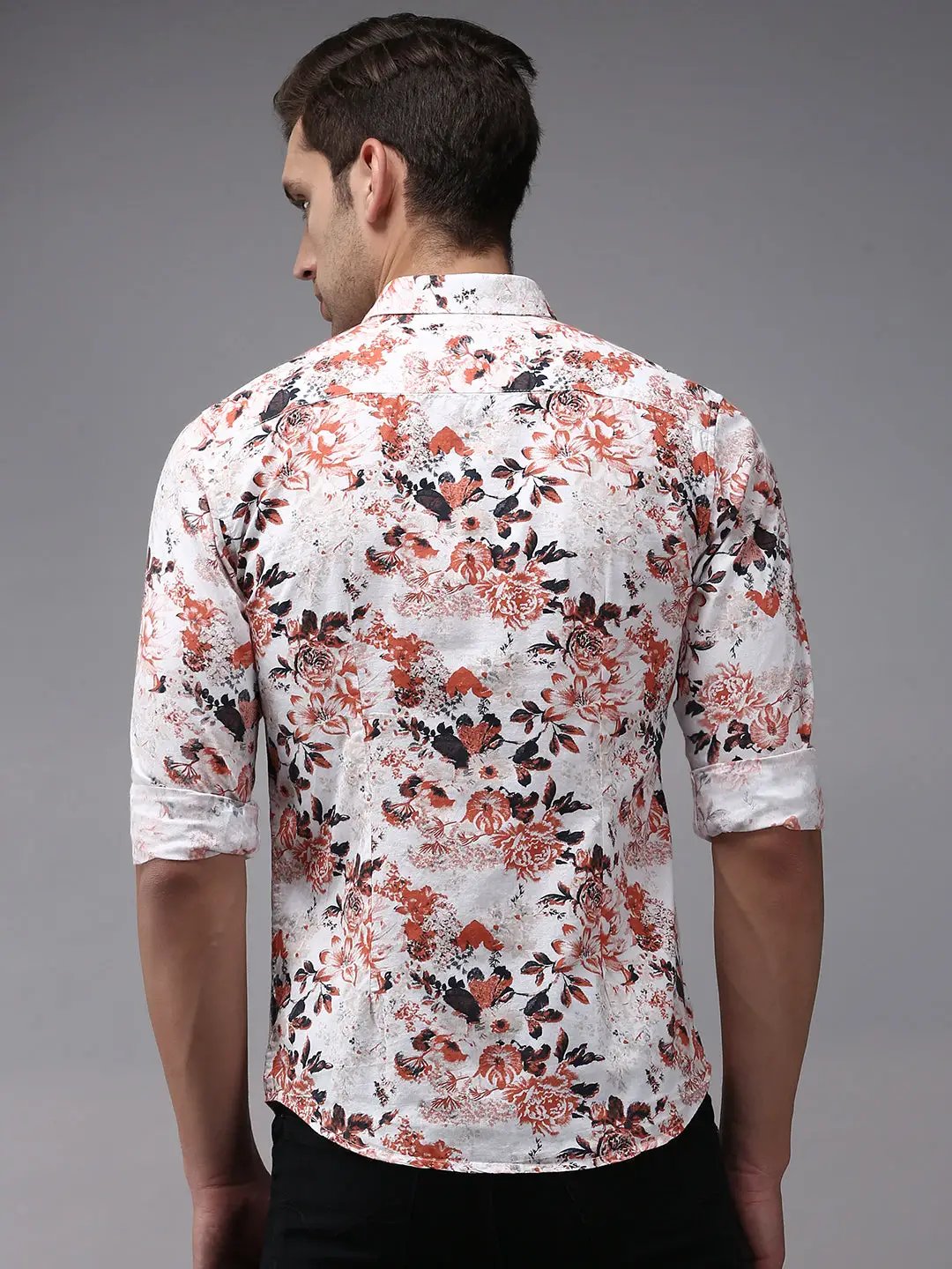 Men's White Printed Casual Shirt