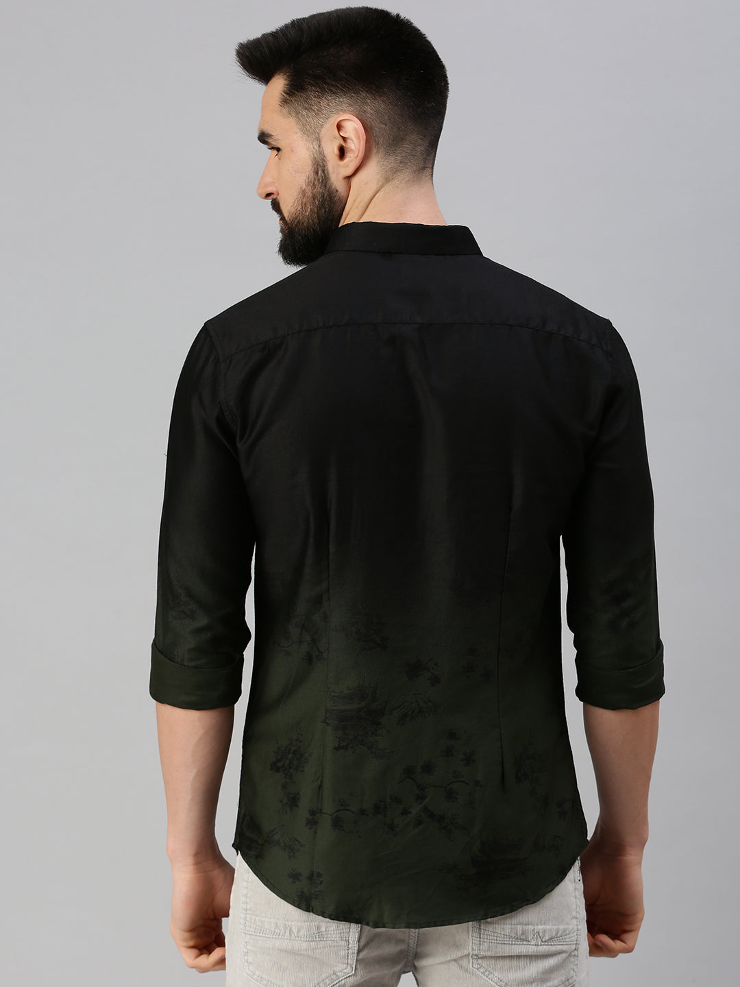 Men Black Printed Casual Shirt