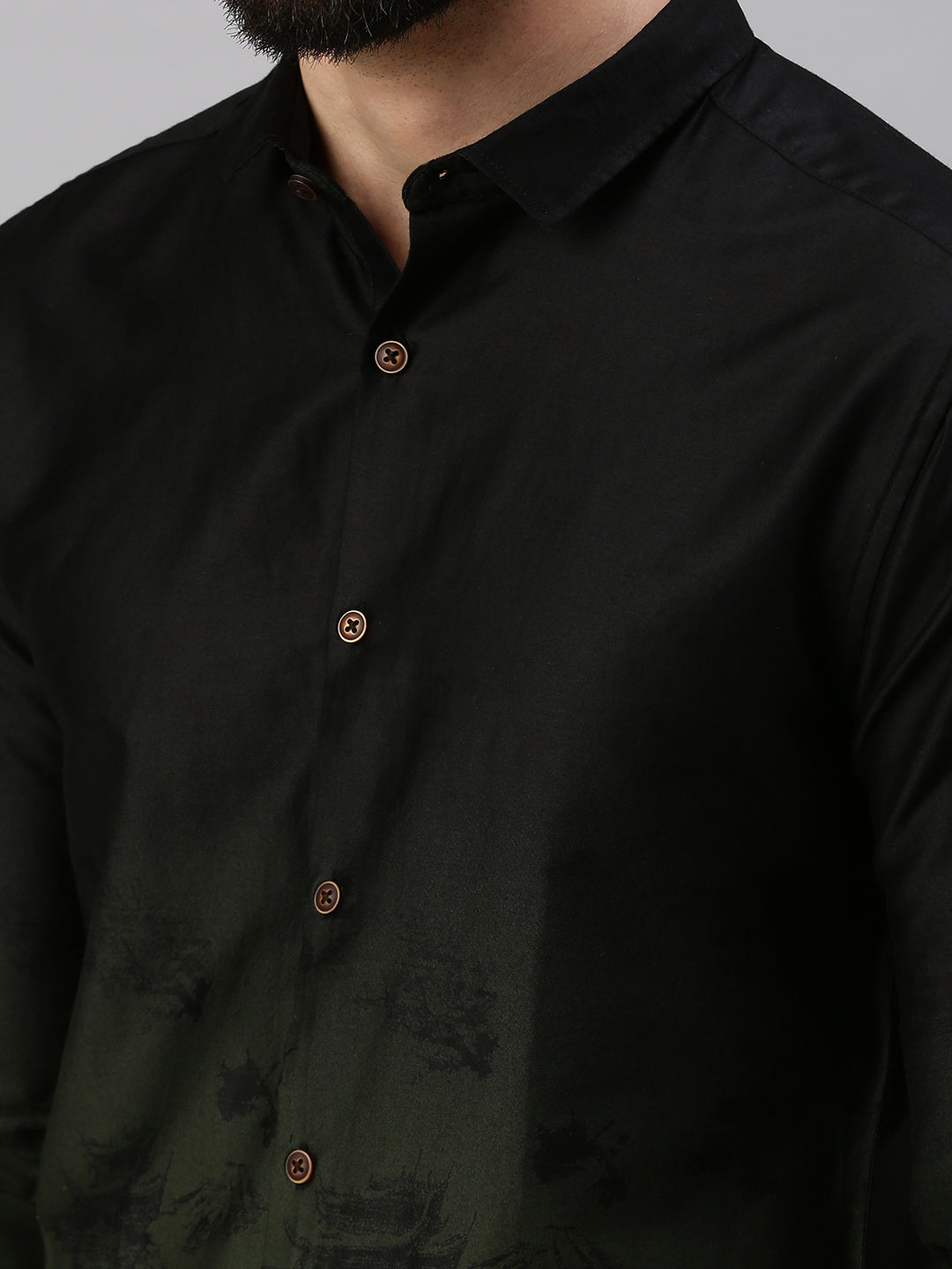 Men Black Printed Casual Shirt