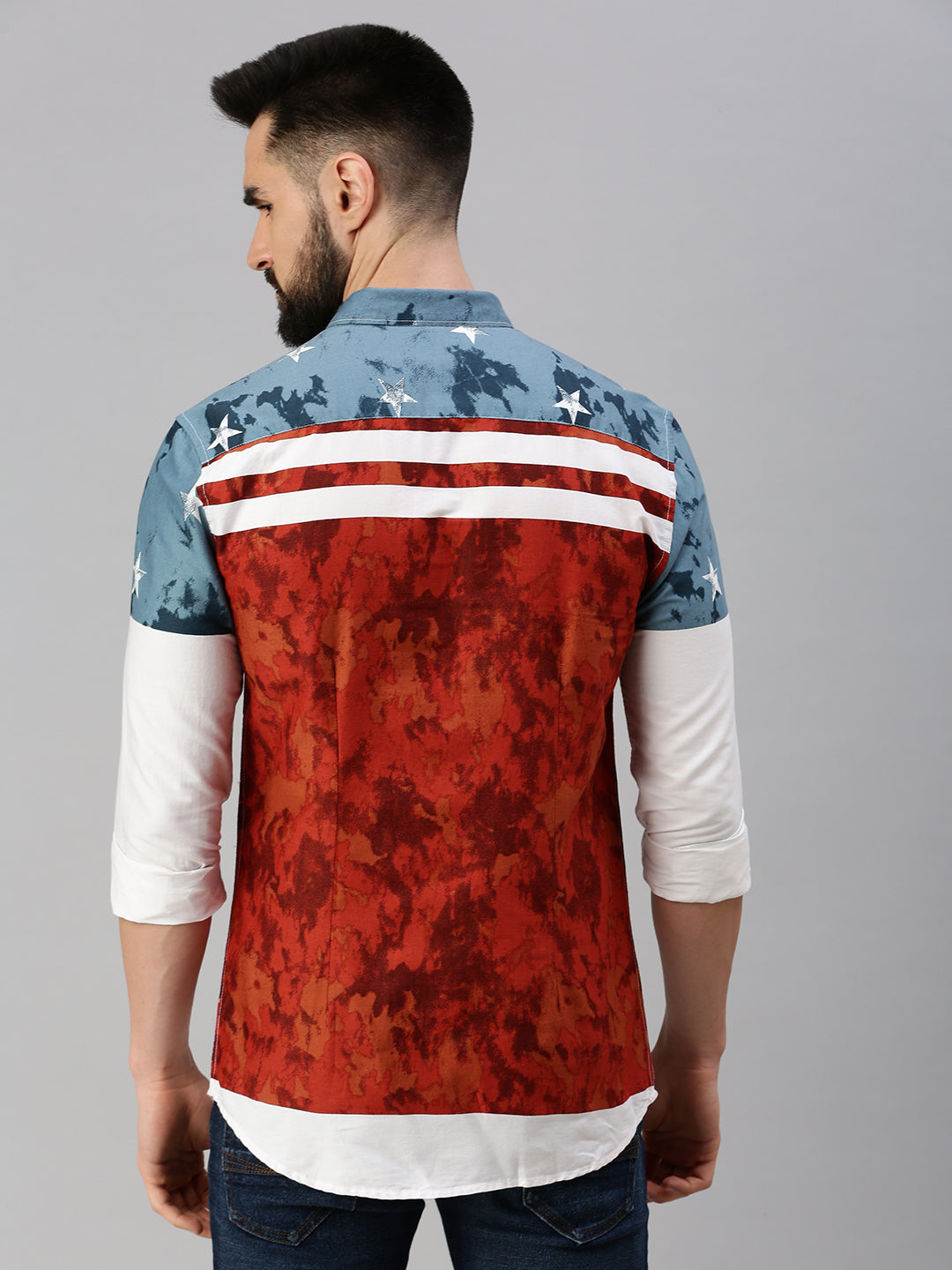 Men Red Printed Casual Shirt