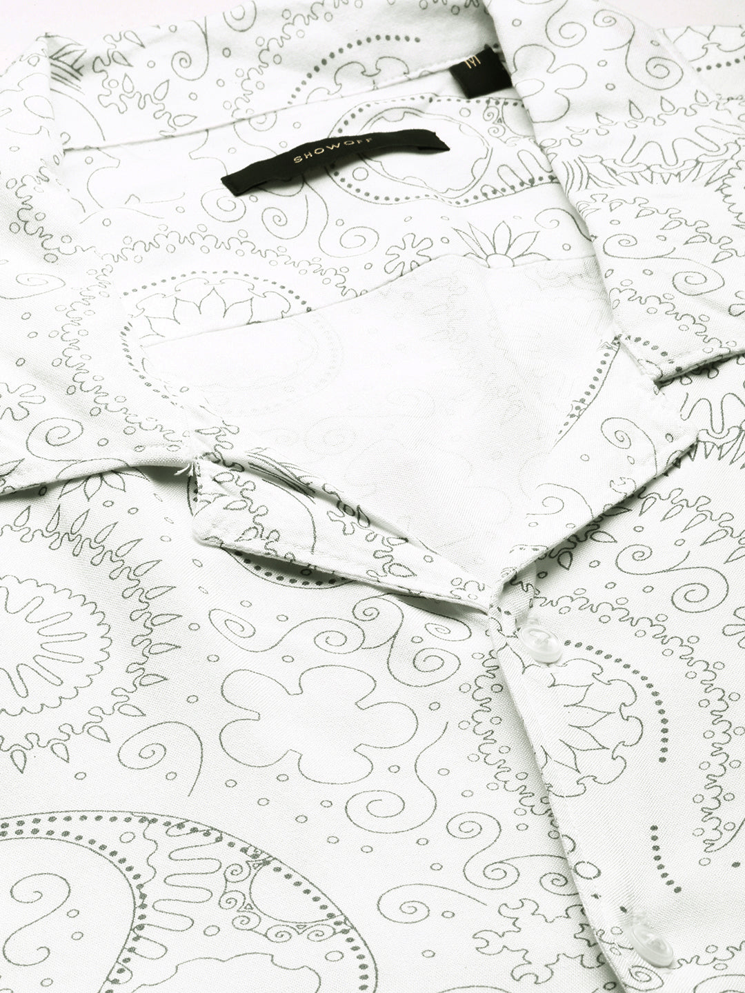 Men's White Printed Co-Ordss Set