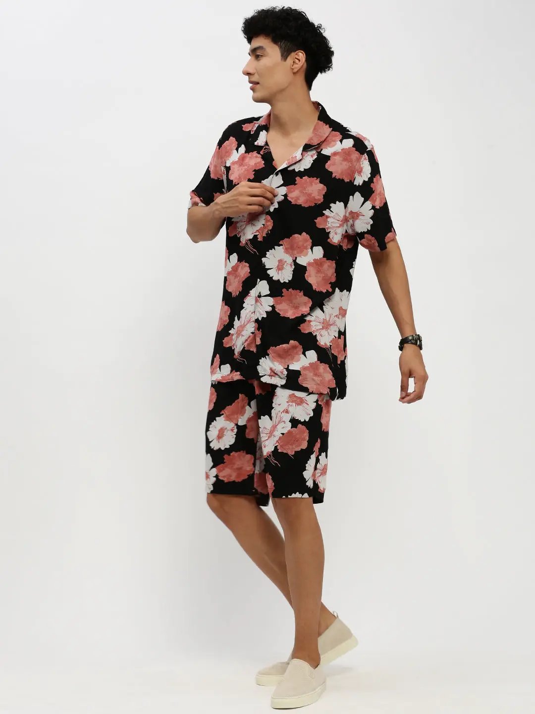 Men's Black Printed Co-Ordss Set - from SHOWOFFFF