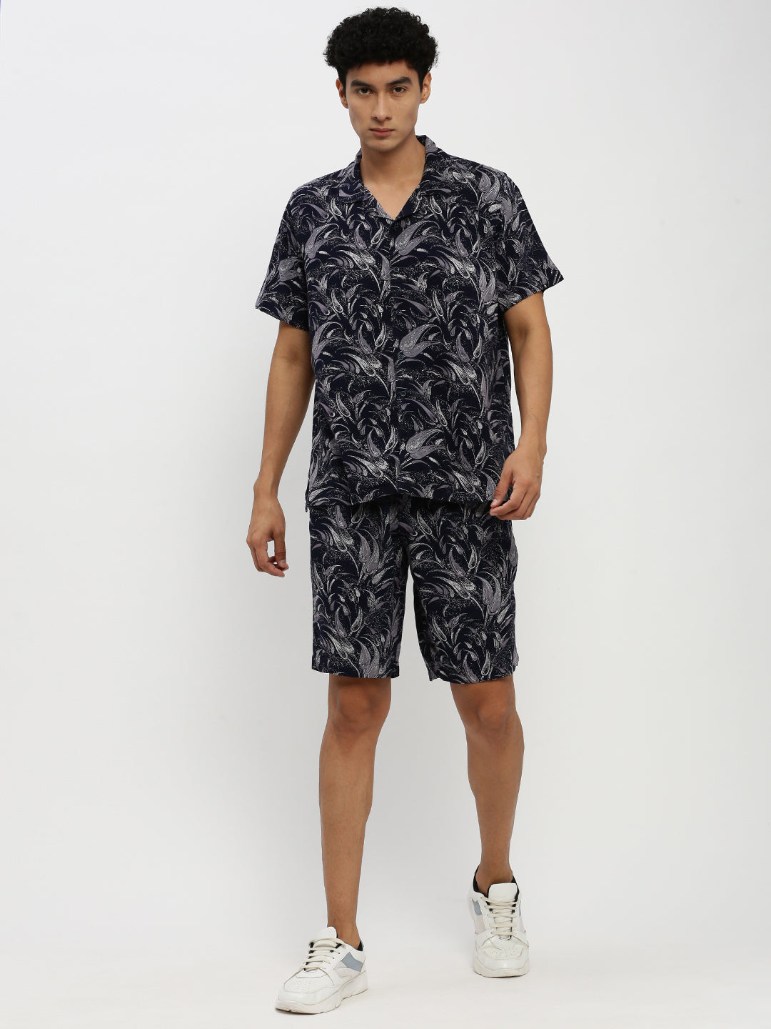 Men Navy Printed Co ordSet