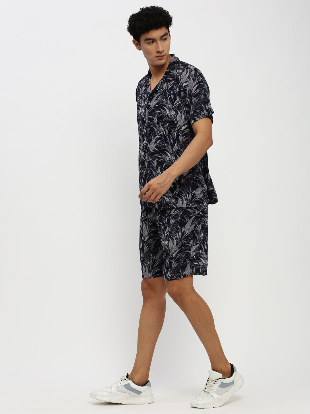 Men Navy Printed Co ordSet