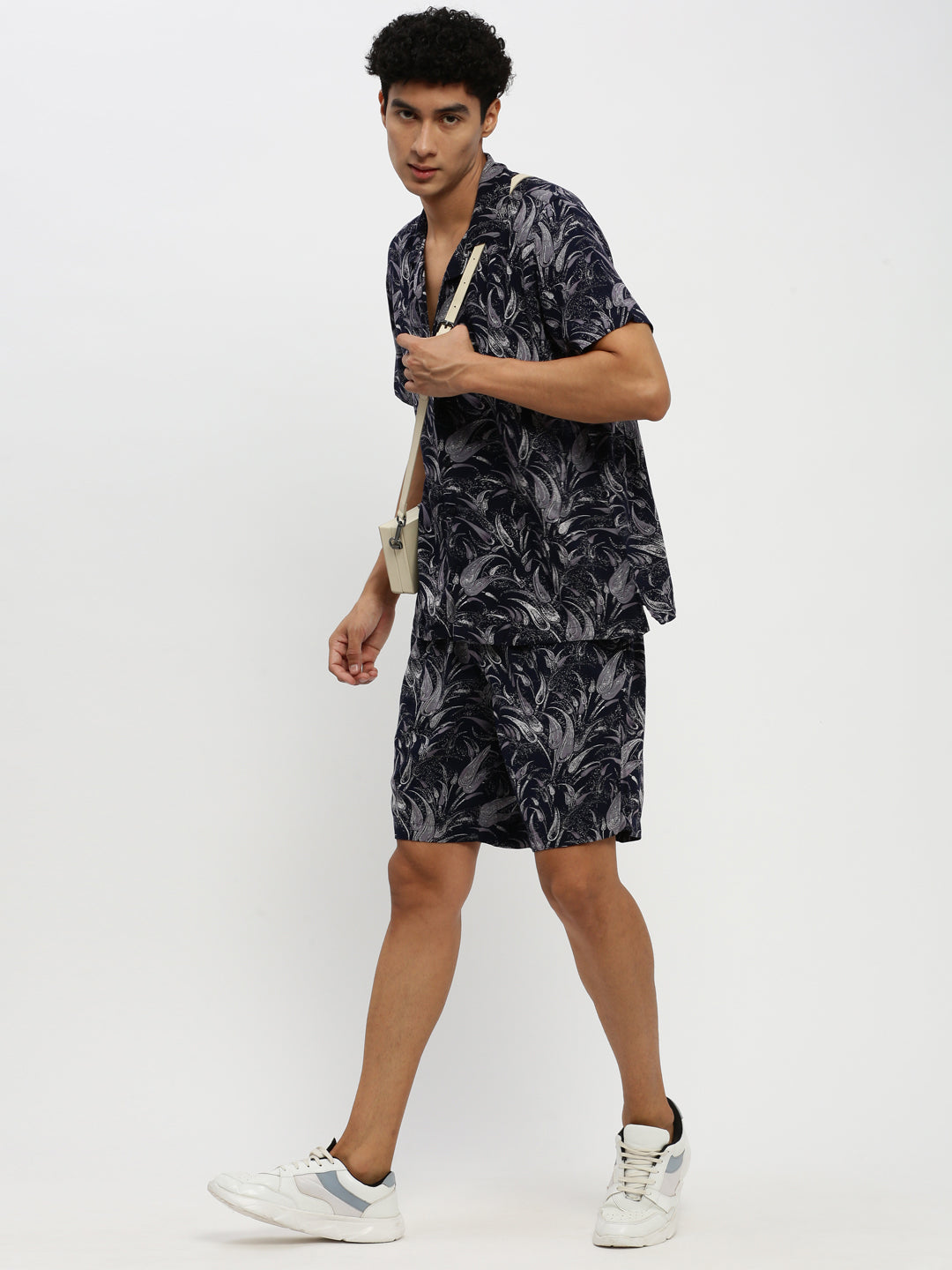 Men Navy Printed Co ordSet