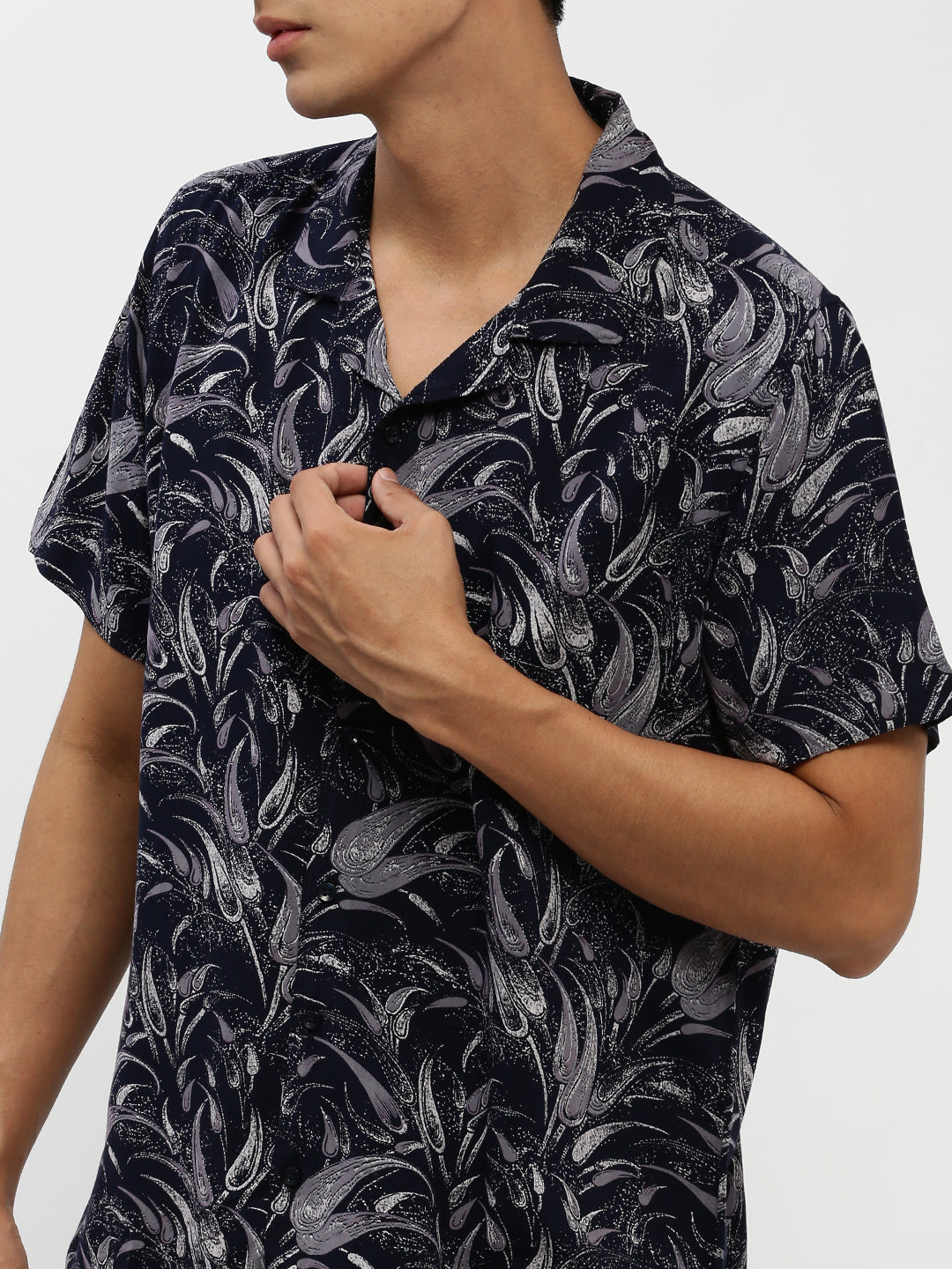 Men Navy Printed Co ordSet