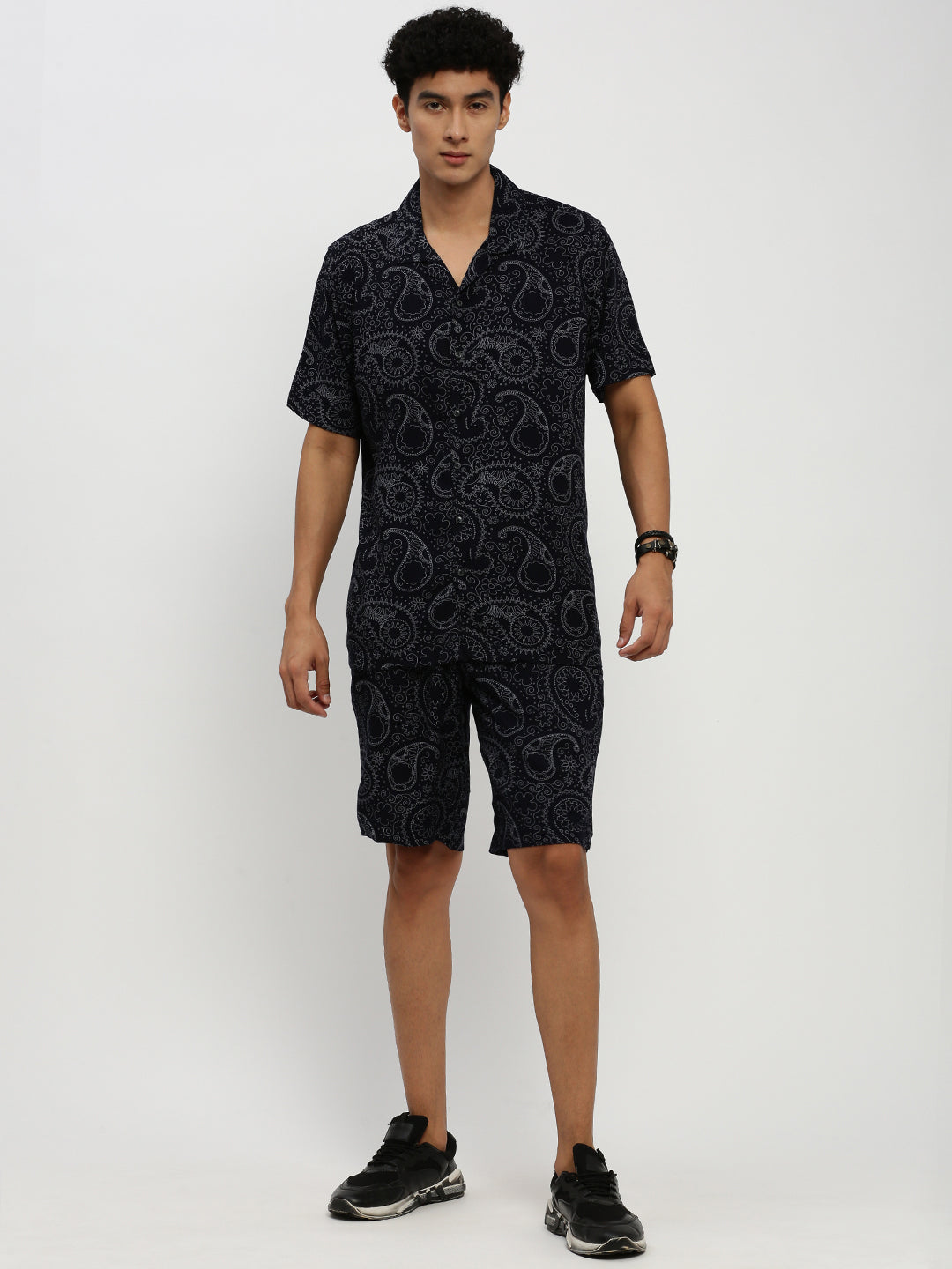 Men Navy Printed Co ordSet