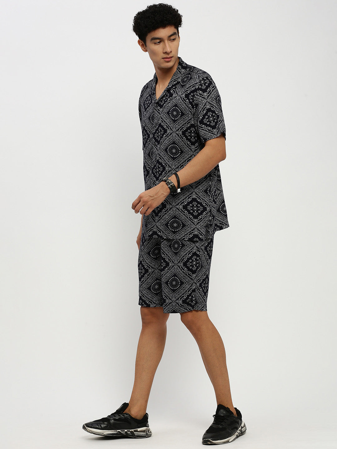 Men Navy Printed Co ordSet