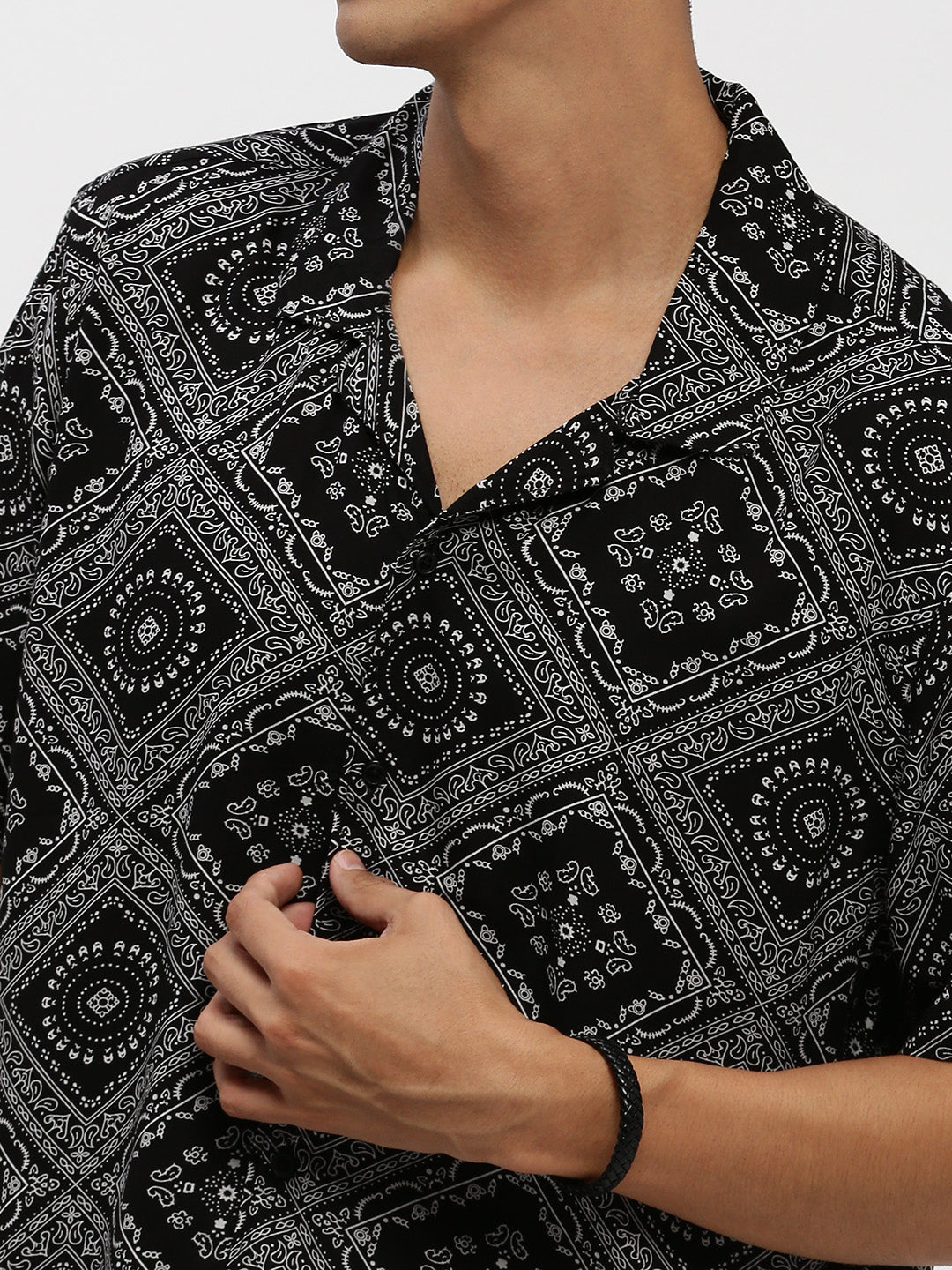 Men Black Printed Co ordSet