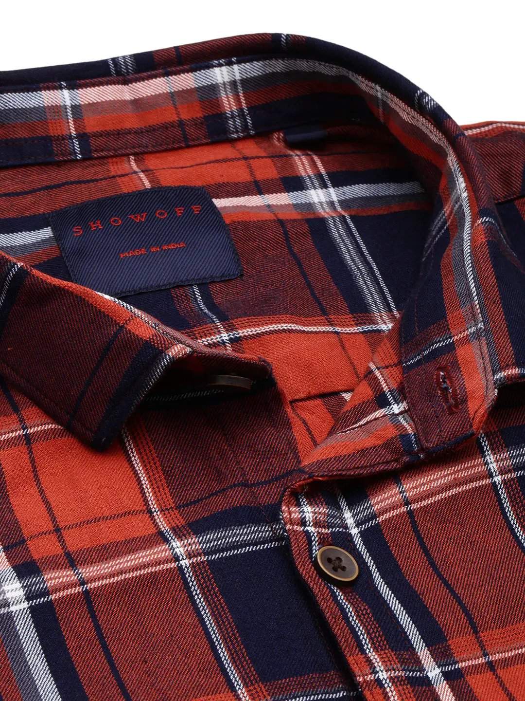 Men's Navy Checked Casual Shirt