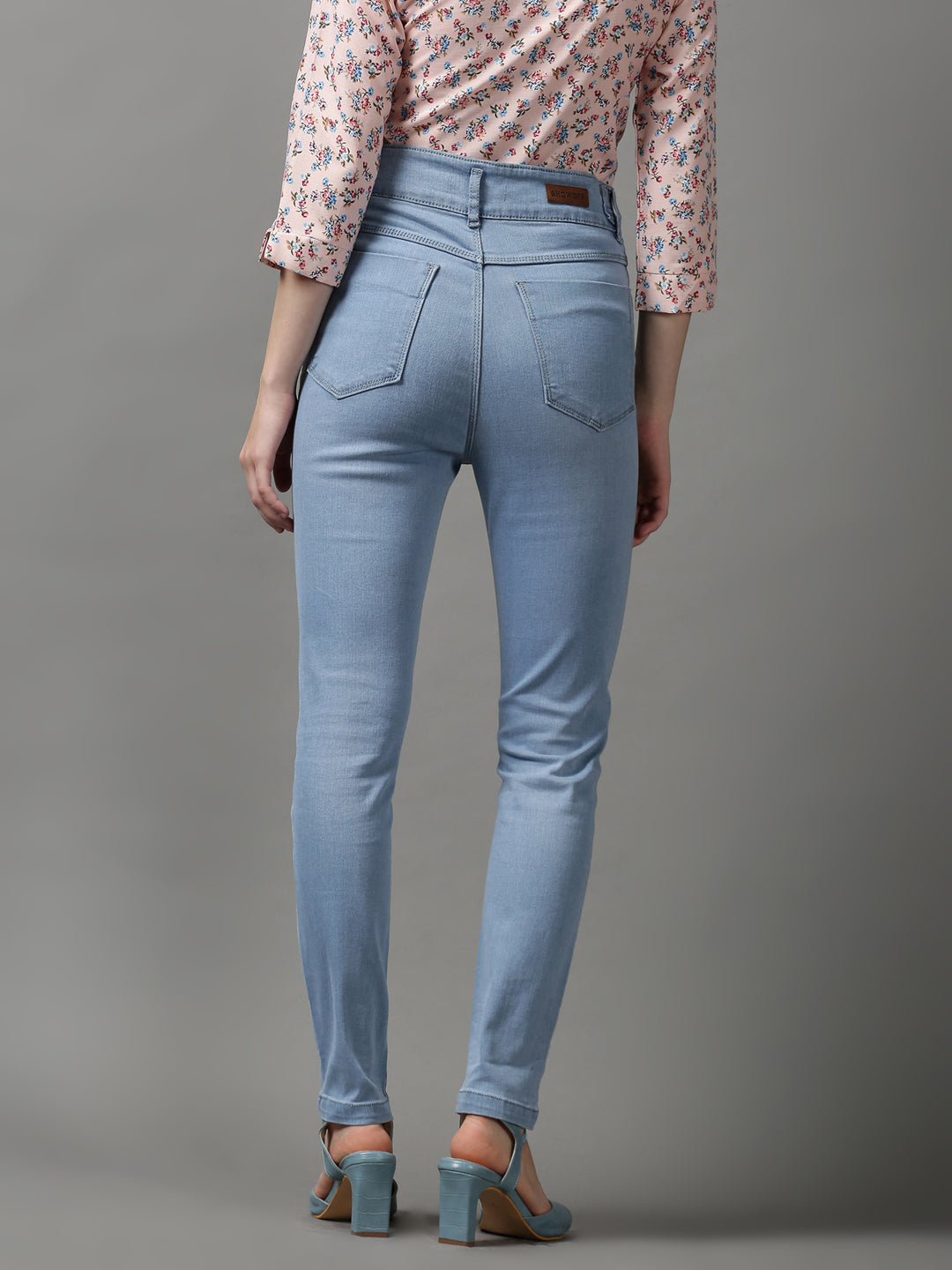 Women's Blue Solid Skinny Fit Denim Jeans