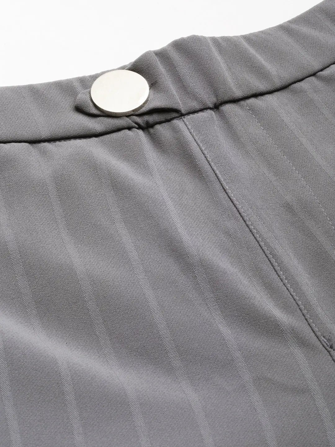 Women's Grey Solid Formal Trouser